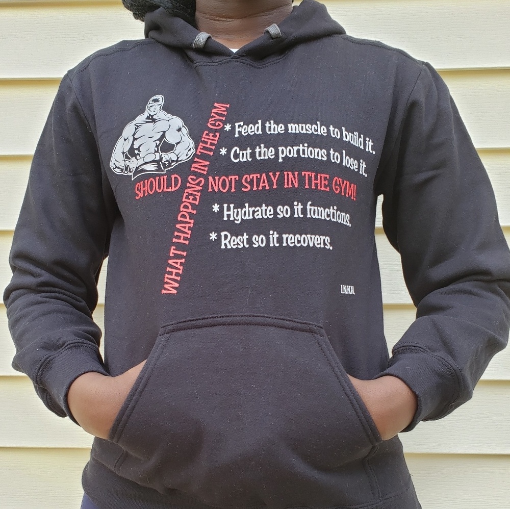 WHAT HAPPENS IN THE GYM  sweatshirt